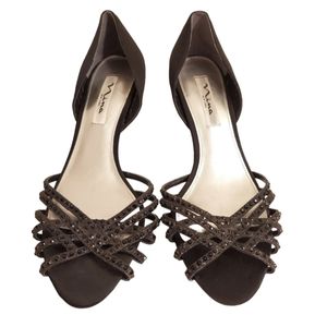 Nina Black Rhinesone Heels 9 M